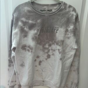 Taylor Swift Brown/White Tie Dye Folklore Crew Nexk